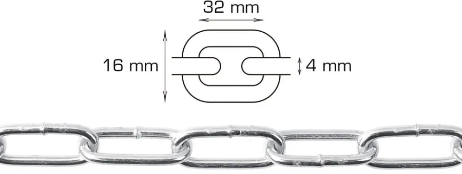 Home it Langlenket kjetting 4 mm x 2 meter | Kjettinger & Vaiere