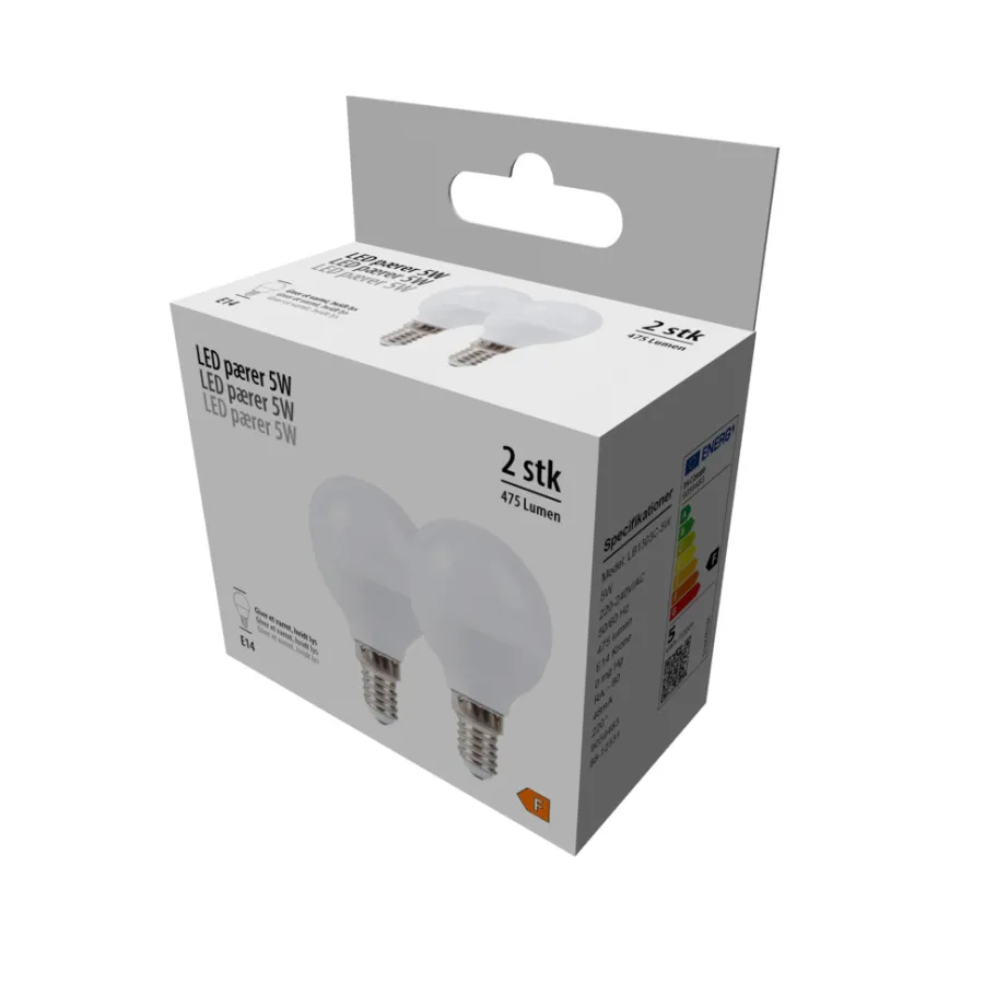 LED-kronepærer 4,9 W E14 - 2 pk. | Led-Pærer