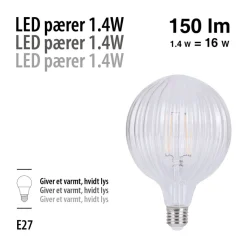 LED-pære Stripes 1,4 W E27 | Led-Pærer
