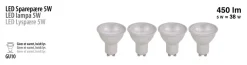 LED spotpære GU10 5W SMD 4-pk | Led-Pærer