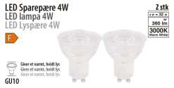 LED-spotpære 4 W GU10 - 2-pk. | Led-Pærer