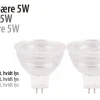 LED-spotpære 5 W GU5,3 - 2-pk. | Led-Pærer