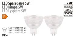 LED-spotpære 5 W GU5,3 - 2-pk. | Led-Pærer