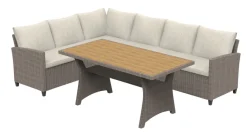 Sunlife Loungesett Boise 3 deler teak/natur - ® | Sesongavslutning|Loungemøbler