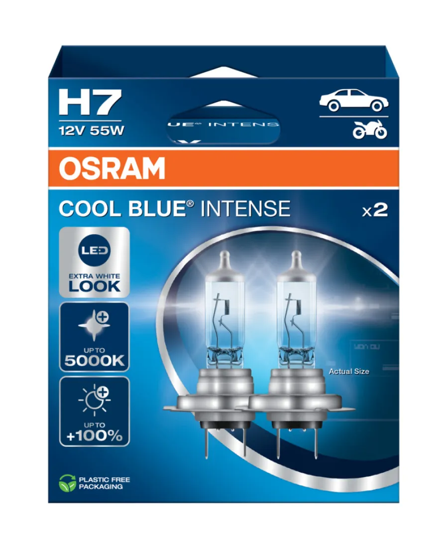 Osram bilpære H7 Cool Blue Intense - 2 stk. | Bilpærer