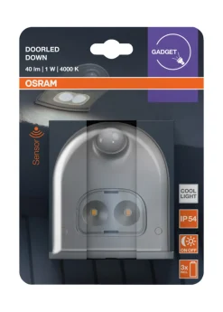 Osram DoorLED sensorlampe sølv batteri | Sensorlamper
