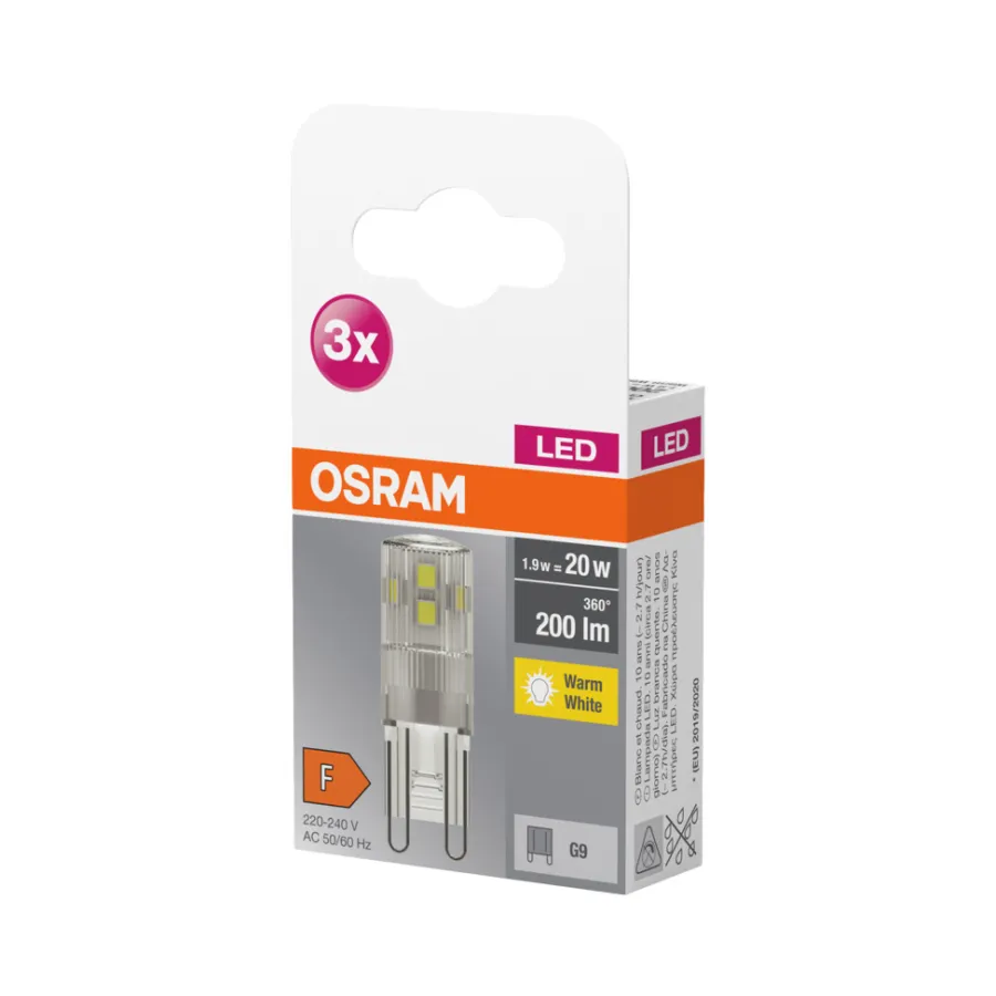 Osram LED Base Special Pin G9 1,9 W 3-pk. | Led-Pærer