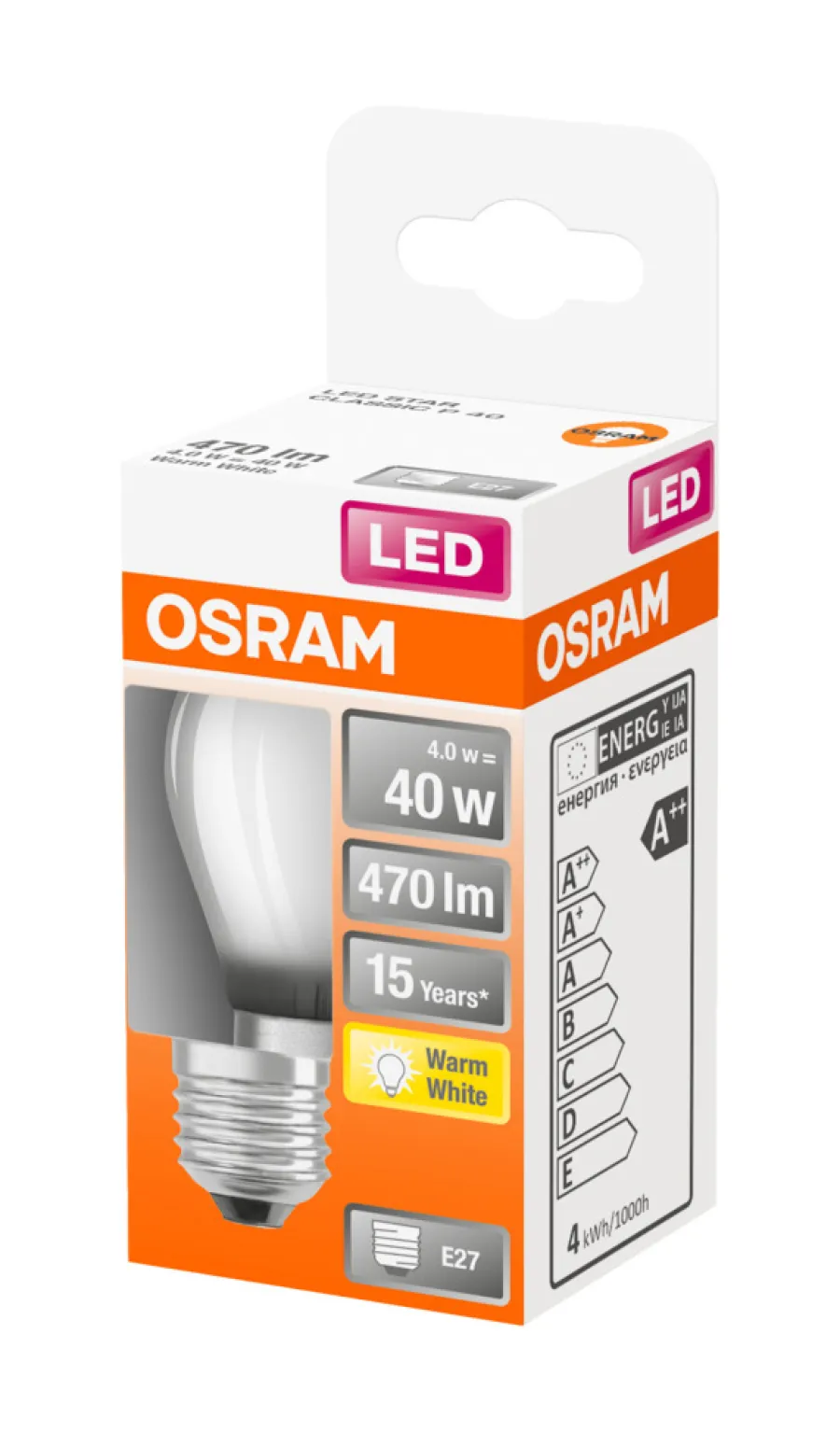 Osram LED Star Classic E27 matt kronepære 3,4 W | Led-Pærer