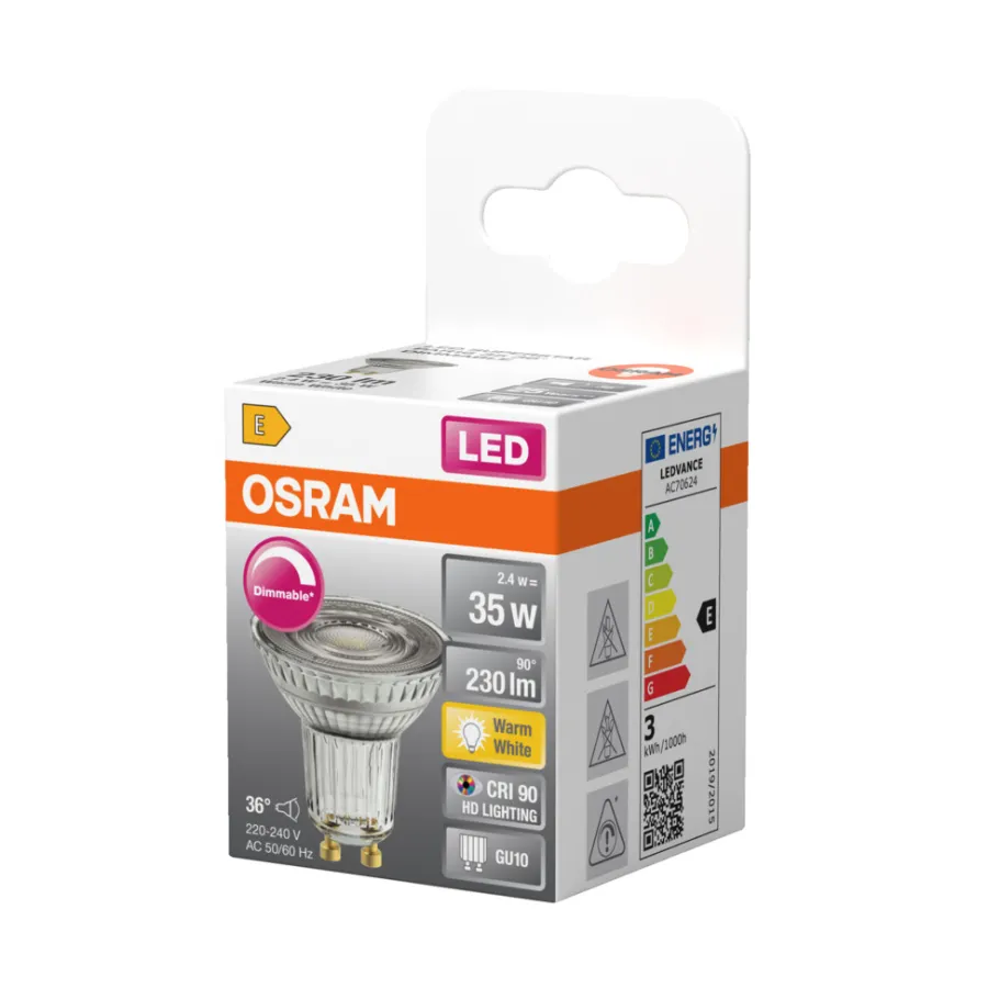 Osram LED Superstar dimbar GU10 2,4 W | Led-Pærer