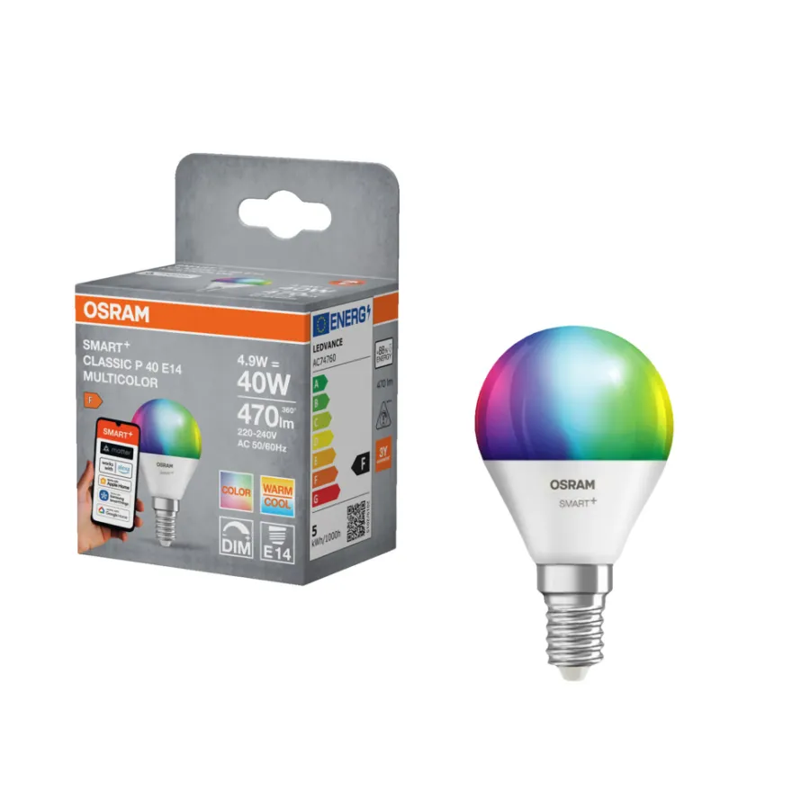 Osram SMART+ RGB+TW kronepære E14 4,9 W | Led-Pærer|Smartpærer