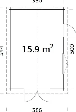 Palmako garasje Tony 15,9 m² 350 x 520 cm | Hytter & Boder|Garasjer