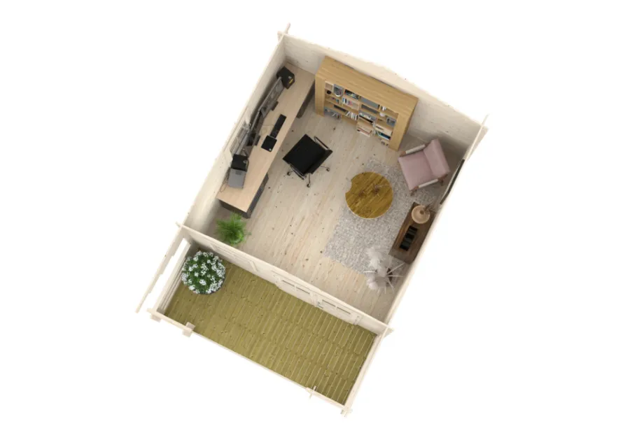 Palmako hytte Kristian 12,6 m² 360 x 360 cm | Hytter & Boder