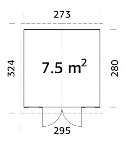 Palmako redskapsbod Aksel 2 - 7,5 m² 273 x 280 cm | Redskapsboder|Hytter & Boder