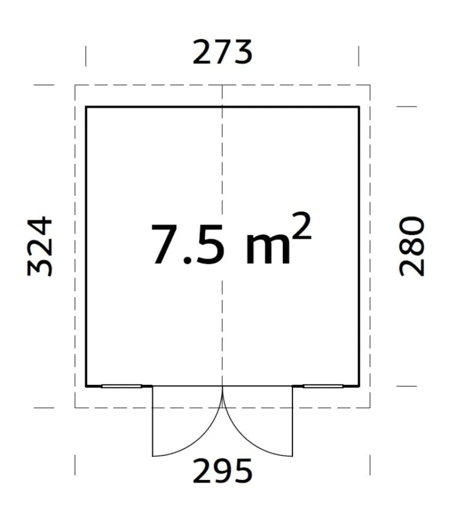 Palmako redskapsbod Aksel 2 - 7,5 m² 273 x 280 cm | Redskapsboder|Hytter & Boder