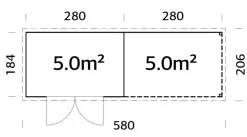 Palmako redskapsbod m/pergola Alma 560 x 184 cm | Redskapsboder|Hytter & Boder