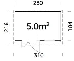 Palmako redskapsbod Peter 3 296 x 200 cm | Redskapsboder