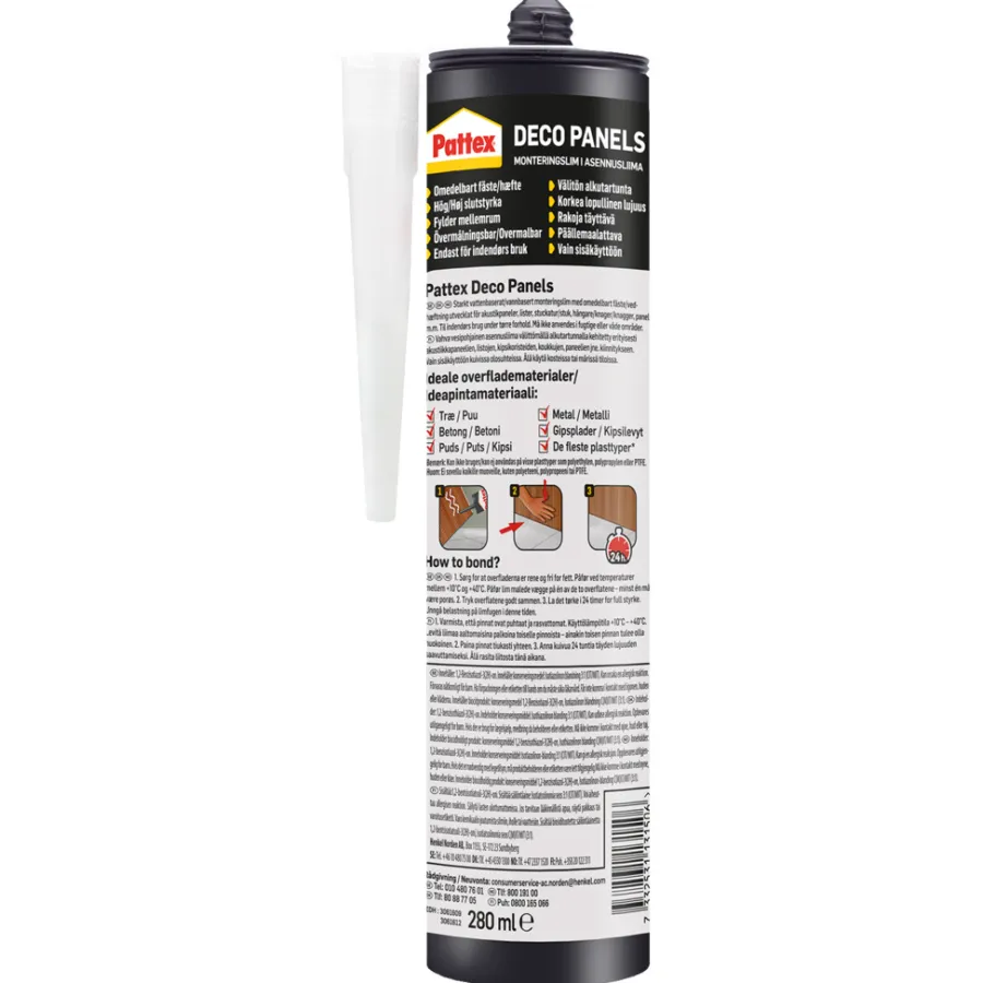 Pattex Deco Panels monteringslim 280 ml | Monteringslim