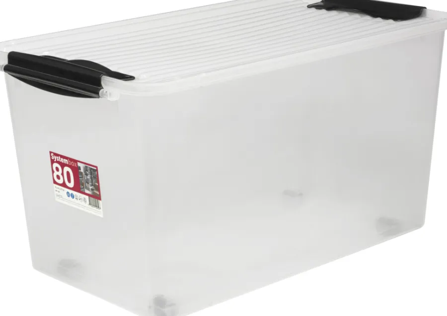 Plast1 oppbevaringsboks m/lokk klar - SystemBox 80 | Oppbevaring