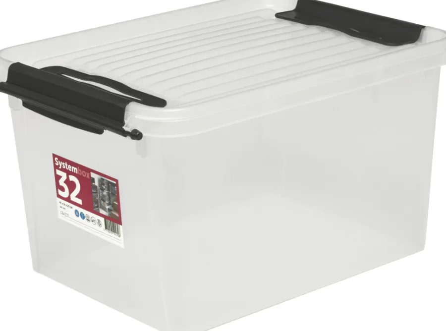 Plast1 oppbevaringsboks m/lokk klar - SystemBox 32 | Oppbevaring