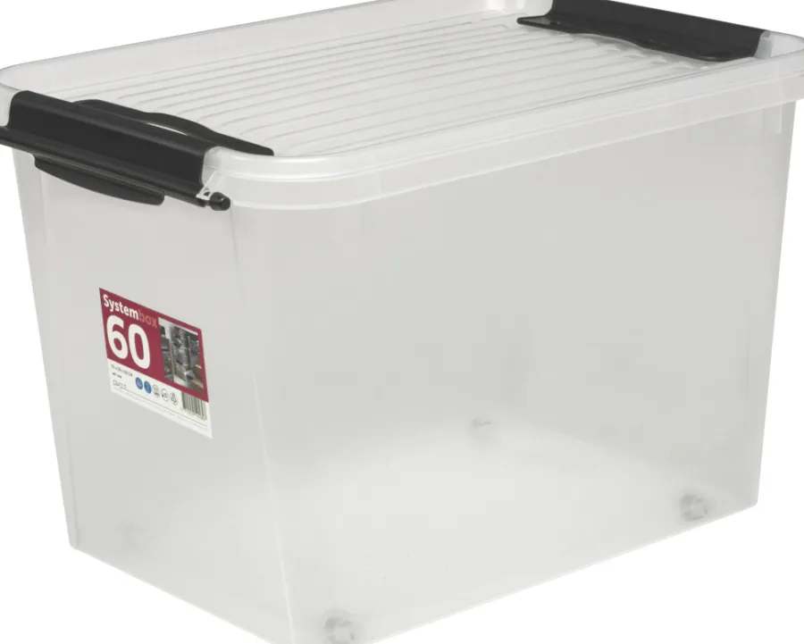 Plast1 oppbevaringsboks m/lokk klar - SystemBox 60 | Oppbevaring