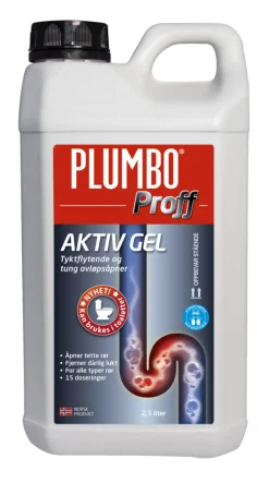Plumbo avløpsåpner proff aktiv gel 2,5 liter | Rengjøringsmidler