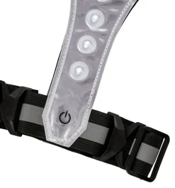 Bikezone Refleksvest med LED svart/grå - | Sykkeltilbehør|Verneutstyr