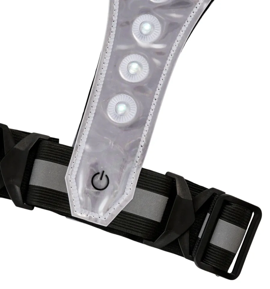 Bikezone Refleksvest med LED svart/grå - | Sykkeltilbehør|Verneutstyr