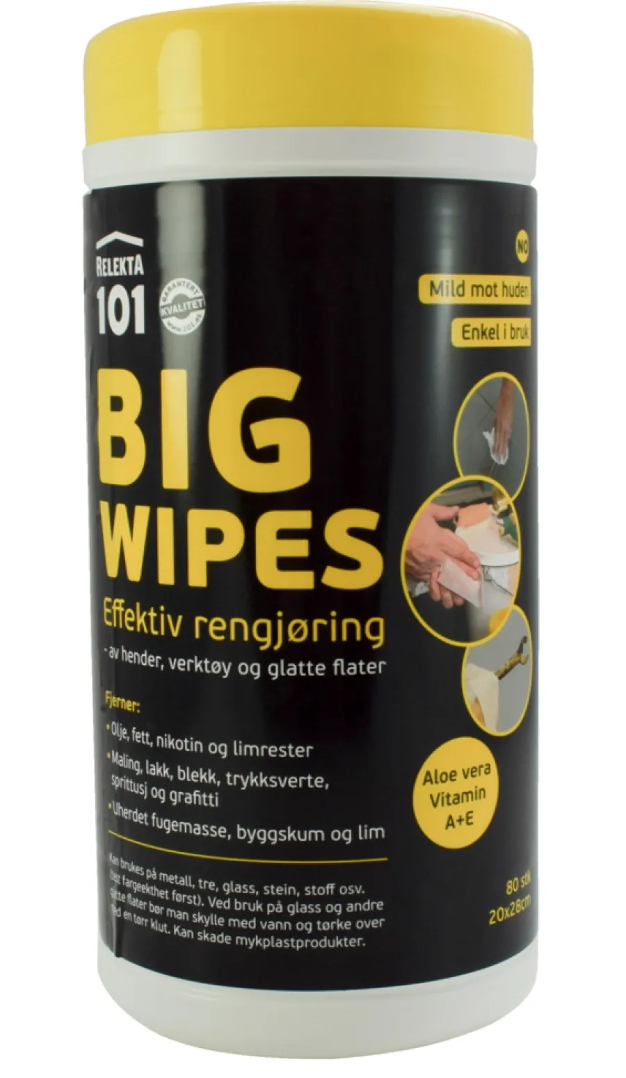 101 Rengjøringskluter Big Wipes 80 stk. | Malertilbehør