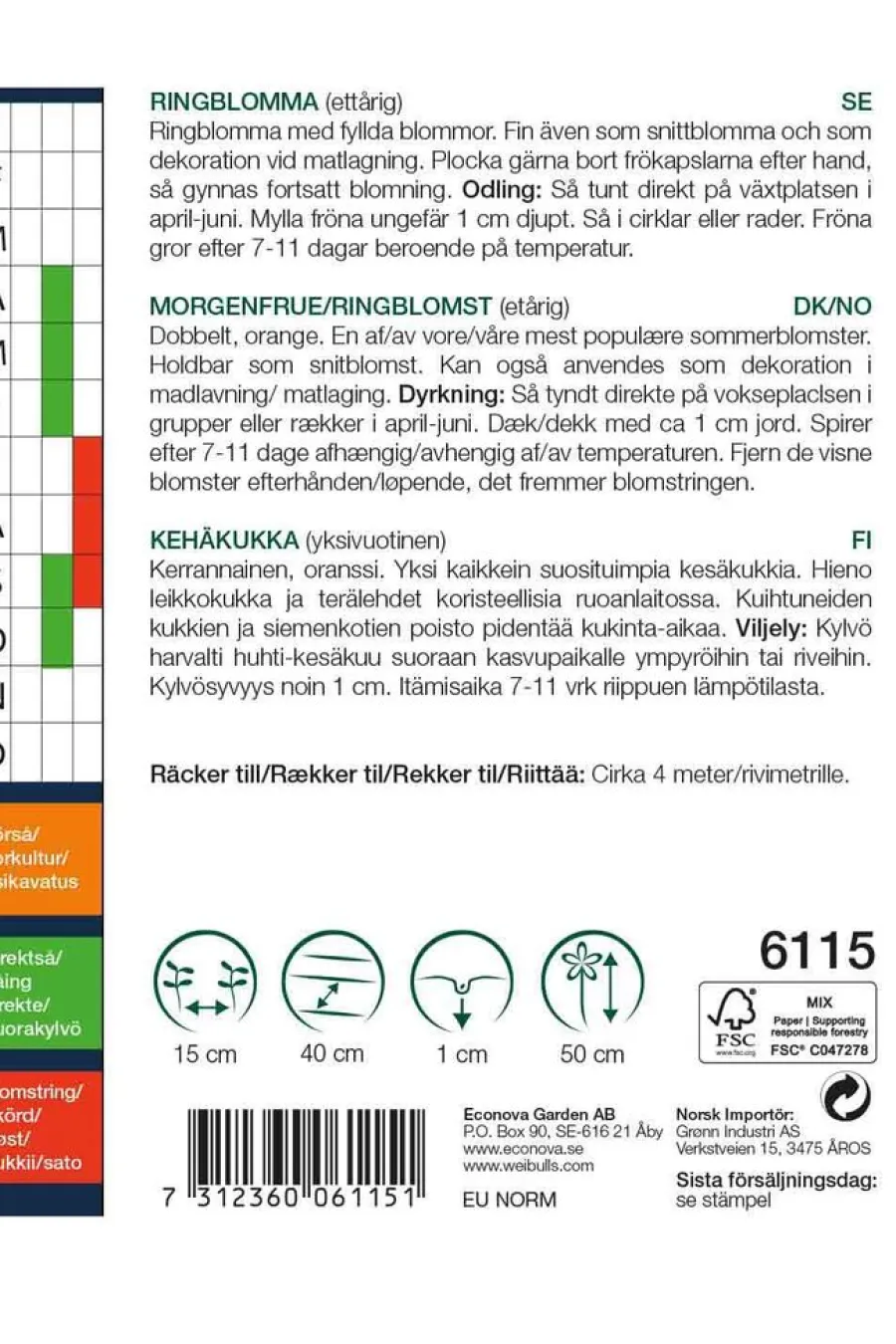 Weibulls Ringblomst "Orange" | Frø