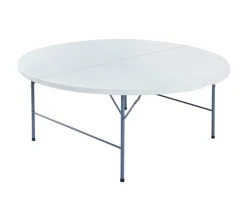 Sunlife Sammenleggbart bord Ø180 cm plast/stål hvit - ® | Hagebord