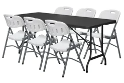 Sammenleggbart bord metall/plast 180 x 75 cm | Telt & Campingmøbler|Hagebord