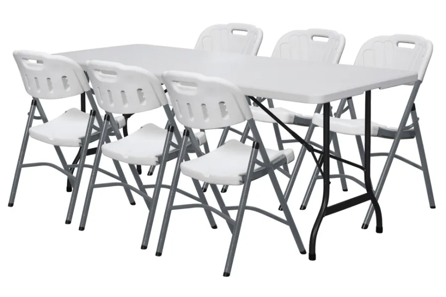 Sammenleggbart bord stål/plast 180 x 75 cm | Telt & Campingmøbler|Hagebord