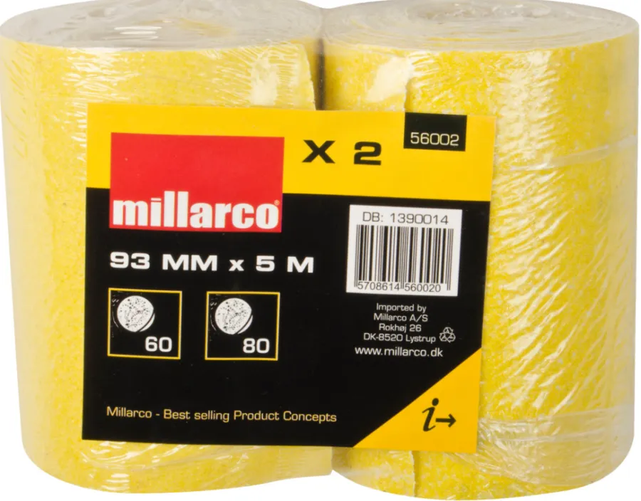 Millarco Sandpapir 2 ruller i K60 og K80 | Sandpapir