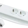 Elworks Skjøteledning 3-veis m/USB 1,4 meter | Grenuttak & Skjøteledninger