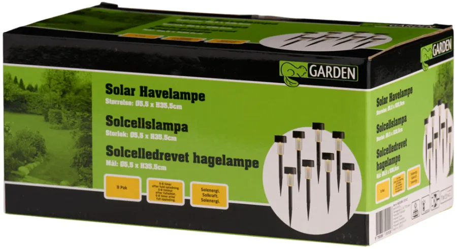 Garden Solcellelamper til hagen H35,5 cm 8-pk. - ® | Lys & Hagedekorasjoner|Solcellelamper