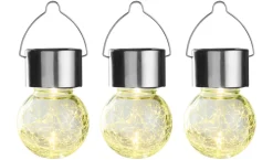 Garden Solcellepære glass/metall Ø6 cm 3-pk. - ® | Lys & Hagedekorasjoner|Solcellelamper