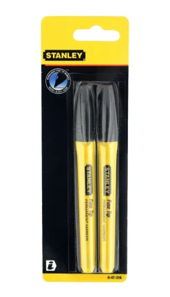 Stanley tusj permanent marker fine tip svart - 2-pk. | Øvrig Håndverktøy|Flytteesker & Tilbehør Til Flytting