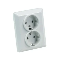 Elworks Stikkontakt dobbel innfelt m/jord - Atia | Stikkontakter & Brytere