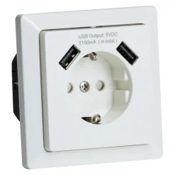 Elworks Stikkontakt 1V enkel m/jord USB | Stikkontakter & Brytere