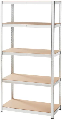 Stålreol galvanisert m/5 hyller - 90 x 180 x 45 cm | Arbeidsbord & Reoler