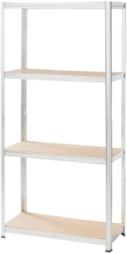 Stålreol m/4 hyller - 90 x 190 x 40 cm | Arbeidsbord & Reoler