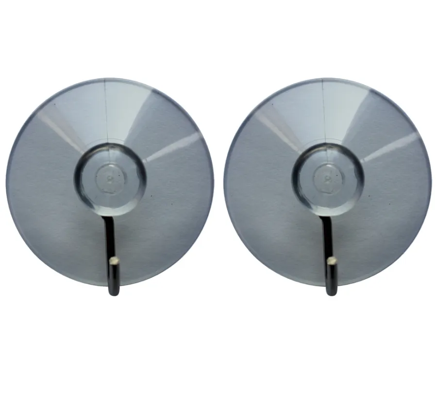 Target Sugekopp med krok transparent/krom 2 stk. - | Knagger & Knaggrekker