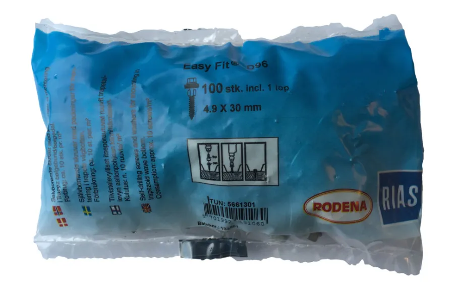 Rodena Takskruer EasyFit D96 100 stk. 4,9 x 30 mm | Takplater
