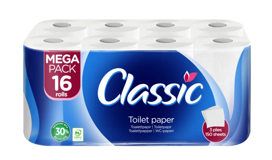 Classic Toalettpapir 16 ruller - | Husholdningsartikler