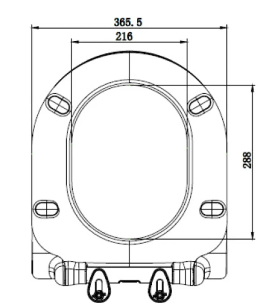 Nautic Toalettsete D-Shape slim soft close hvit | Toalettseter