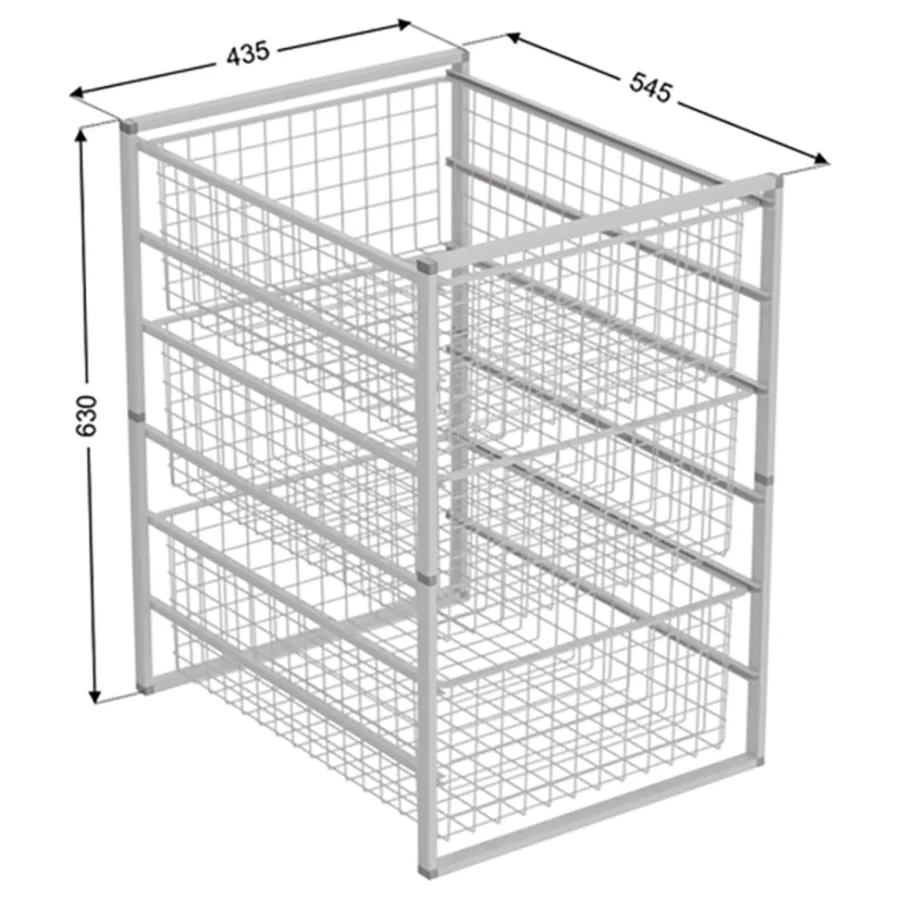 Domax Trådkurver med stativ 63 x 43,5 x 54,5 cm | Oppbevaring|Garderobeinnredning