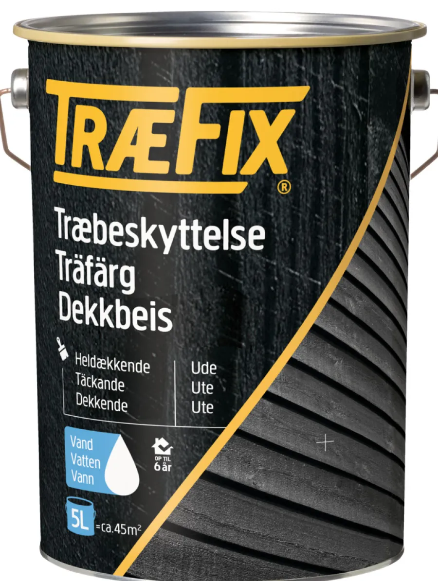 Træfix dekkbeis vannbasert antrasittgrå 5 liter | Trebeskyttelse