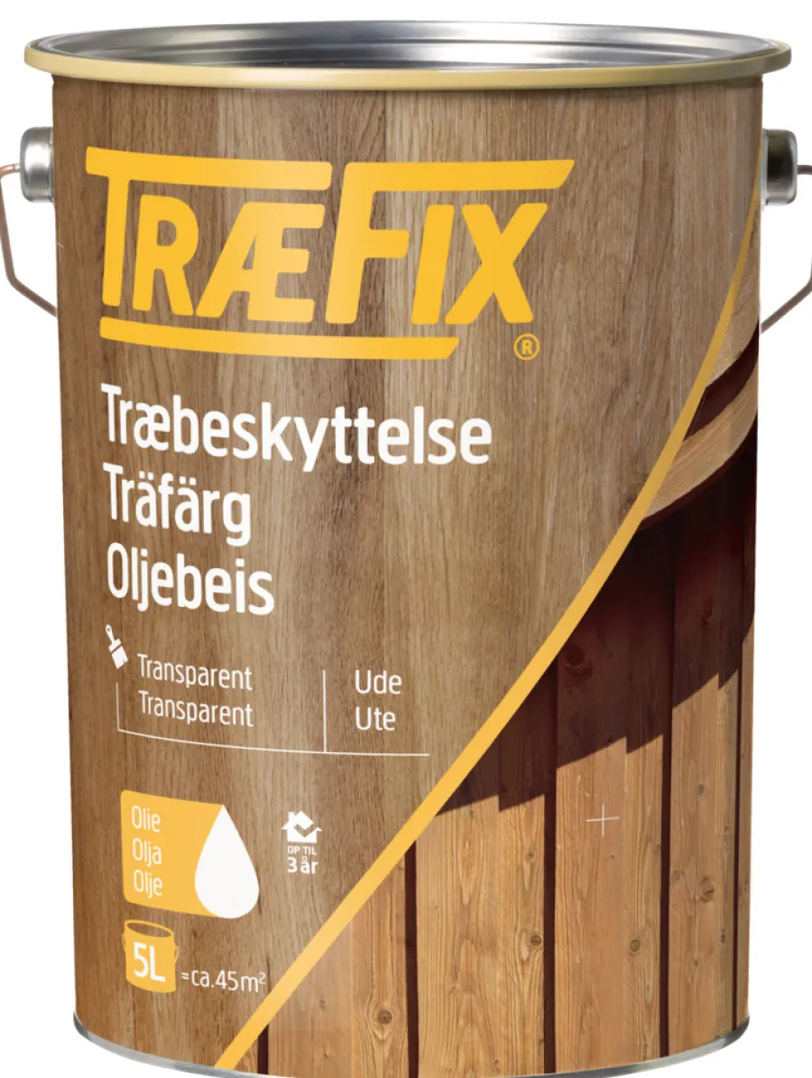 Træfix oljebeis transparent 5 liter | Trebeskyttelse