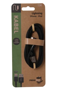 PhoneFood USB-A til lightning-kabel med 90-graders plugg – 1 meter | Kabler & Adaptere