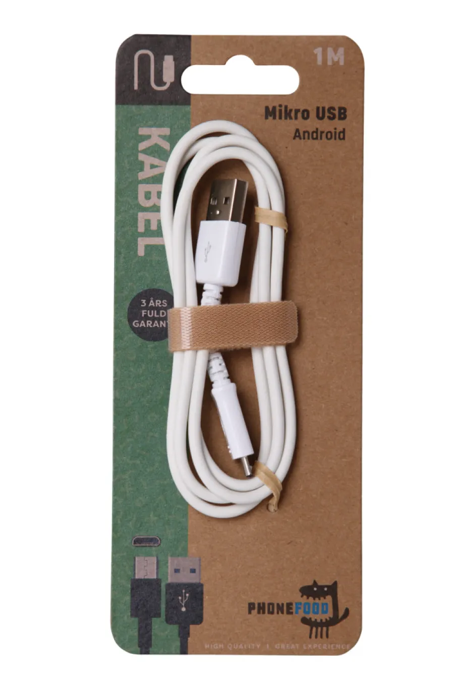 PhoneFood USB-A til og micro USB kabel – 1 meter | Kabler & Adaptere